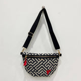 Leopard print canvas bum bag with an adjustable strap