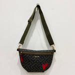 Leopard print canvas bum bag with an adjustable strap