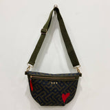 Leopard print canvas bum bag with an adjustable strap
