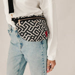 Leopard print canvas bum bag with an adjustable strap
