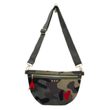 Leopard print canvas bum bag with an adjustable strap