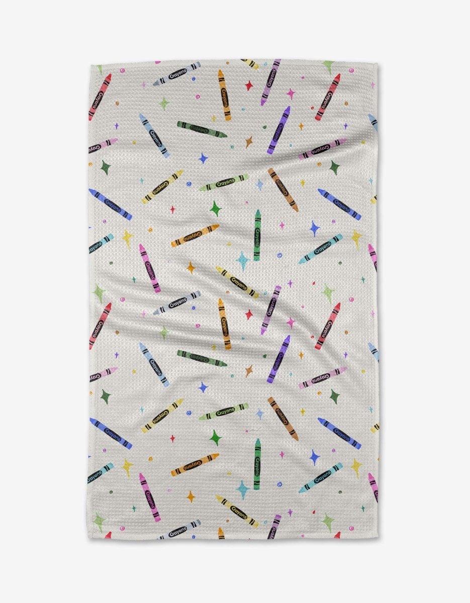 Colored Crayons Tea Towel - Pages & Parcels