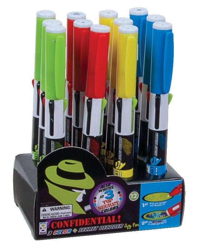Confidential 3 Color Spy Pen 12/ds - Pages & Parcels