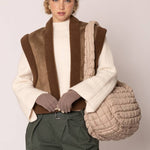 Cora Large Quilted Puffer Tote Bag: Olive - Pages & Parcels