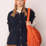 Cora Large Quilted Puffer Tote Bag: Olive - Pages & Parcels