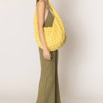 Cora Large Quilted Puffer Tote Bag: Olive - Pages & Parcels
