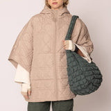 Cora Large Quilted Puffer Tote Bag: Olive - Pages & Parcels