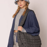 Cora Large Quilted Puffer Tote Bag: Olive - Pages & Parcels