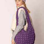 Cora Large Quilted Puffer Tote Bag: Olive - Pages & Parcels