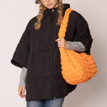 Cora Large Quilted Puffer Tote Bag: Olive - Pages & Parcels