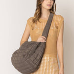 Cora Large Quilted Puffer Tote Bag: Olive - Pages & Parcels