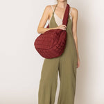 Cora Large Quilted Puffer Tote Bag: Olive - Pages & Parcels