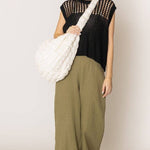 Cora Large Quilted Puffer Tote Bag: Olive - Pages & Parcels