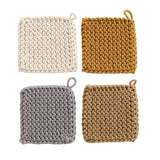 Cotton Crocheted Potholder, 4 Colors - Pages & Parcels