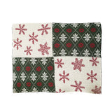 Cotton Knit Throw w/ Snowflake Patterns, Multi Color - Pages & Parcels
