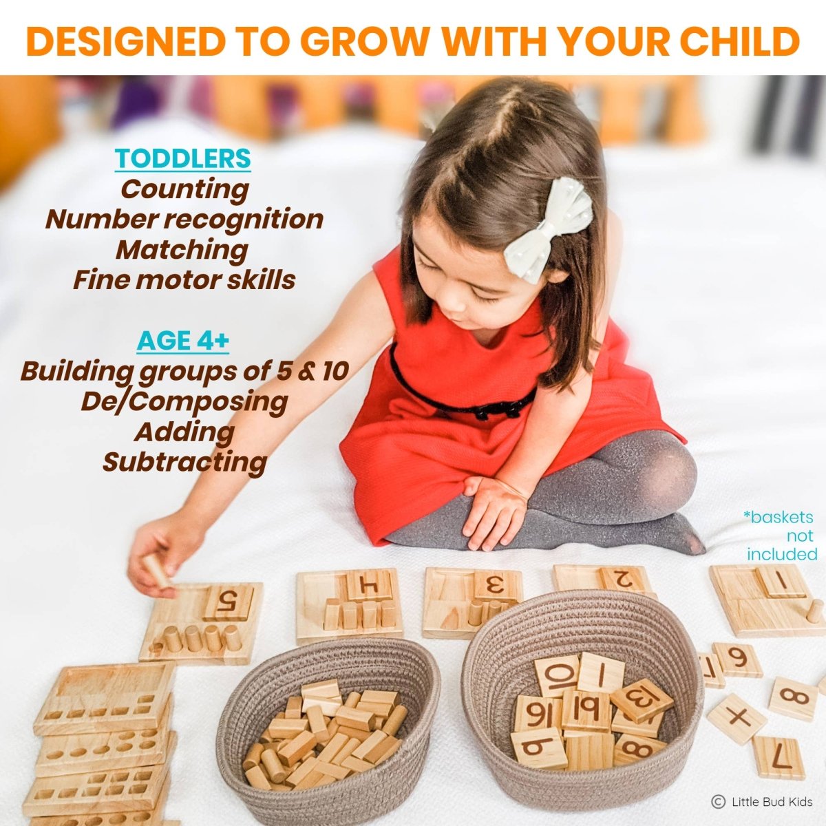 Counting Pegs Math Toy Set & Ten Frame Addition Flashcards - Pages & Parcels