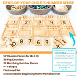 Counting Pegs Math Toy Set & Ten Frame Addition Flashcards - Pages & Parcels