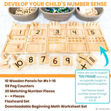 Counting Pegs Math Toy Set & Ten Frame Addition Flashcards - Pages & Parcels