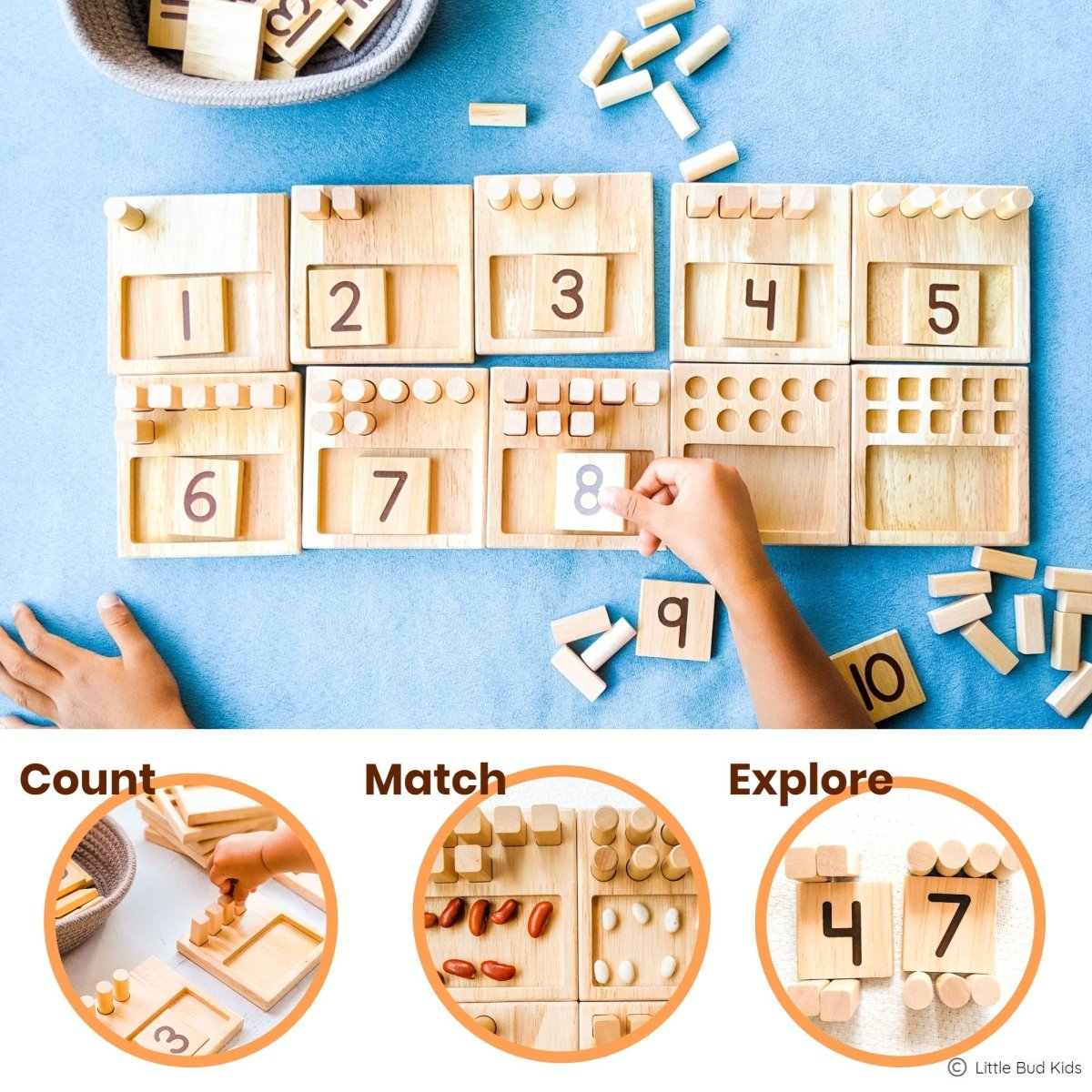 Counting Pegs Math Toy Set & Ten Frame Addition Flashcards - Pages & Parcels