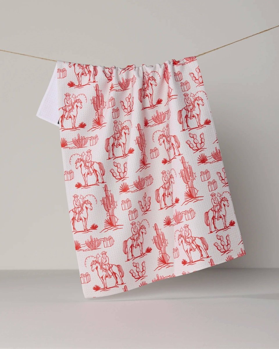 Cowboy Claus Tea Towel - Holiday 2026 - Pages & Parcels