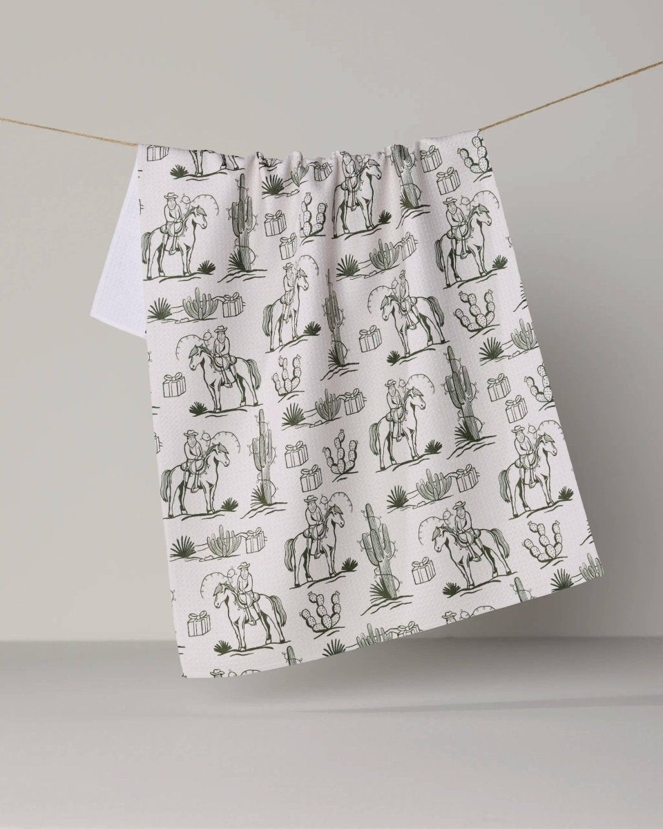 Cowboy Claus Tea Towel - Holiday 2026 - Pages & Parcels