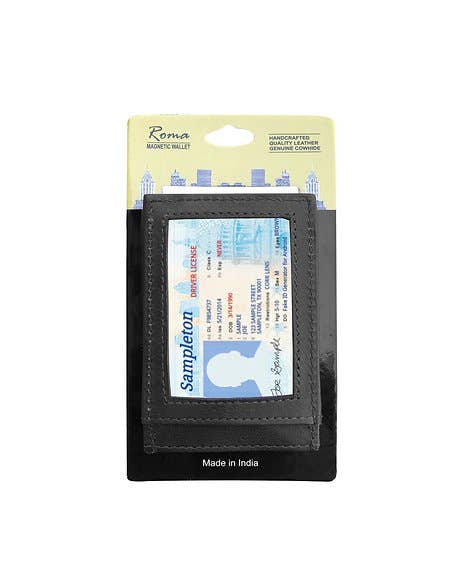 Cowhide leather magnetic money clip: Brown - Pages & Parcels