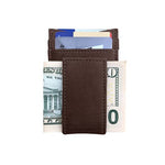 Cowhide leather magnetic money clip: Brown - Pages & Parcels
