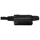 Cowhide Leather Waist Pack – Stylish, Spacious, and Ready for Adventure! (Black) - Pages & Parcels