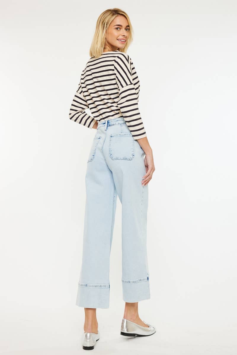CRATER OPEN PACK HIGH RISE CROPPED WIDE LEG JEANS | Kan Can - Pages & Parcels