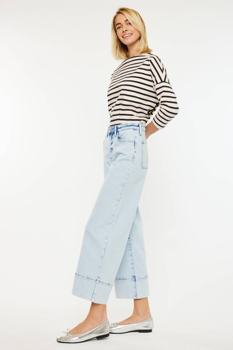CRATER OPEN PACK HIGH RISE CROPPED WIDE LEG JEANS | Kan Can - Pages & Parcels