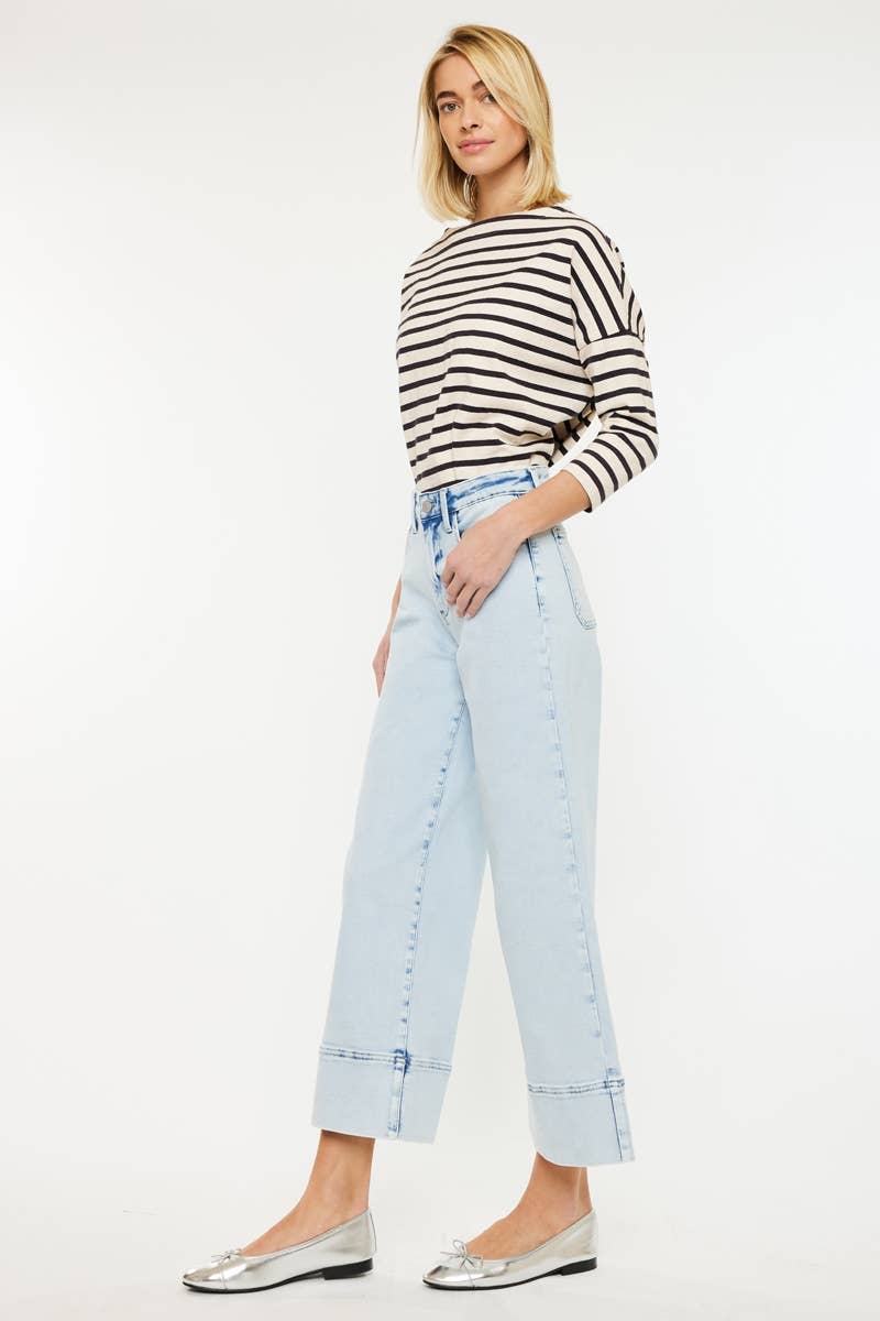 CRATER OPEN PACK HIGH RISE CROPPED WIDE LEG JEANS | Kan Can - Pages & Parcels