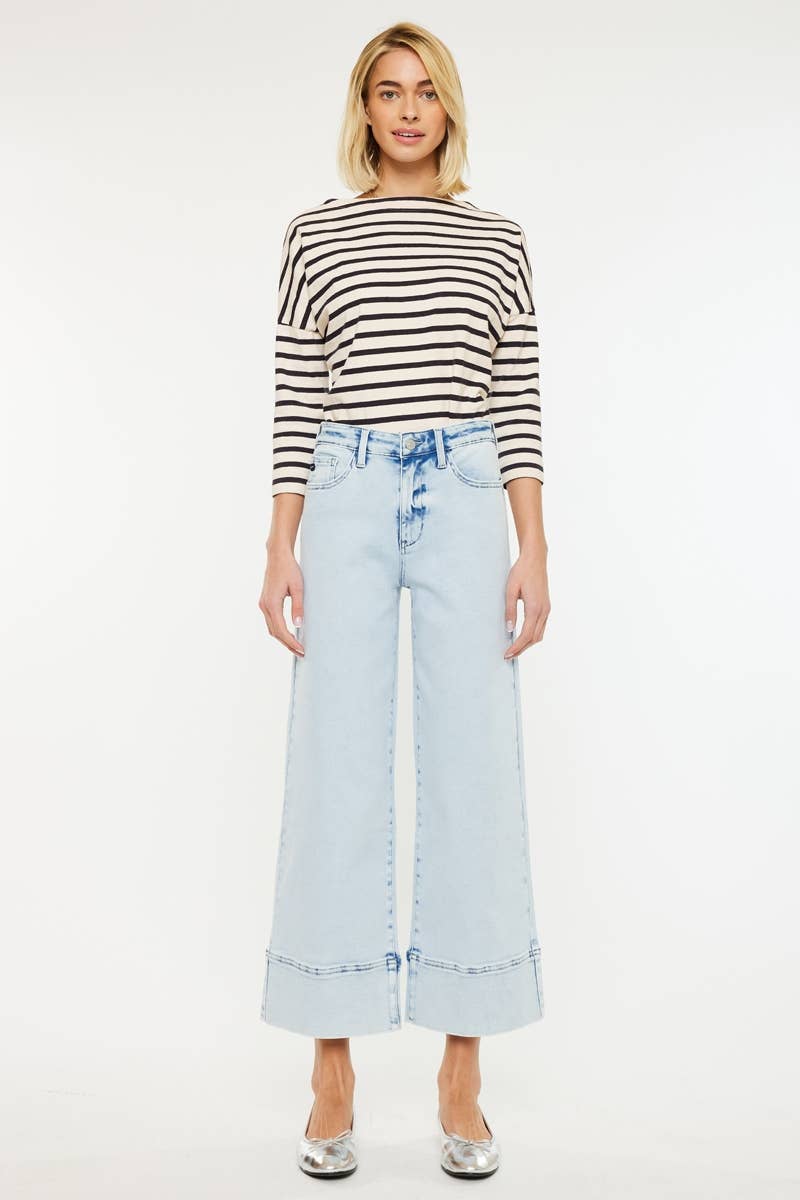 CRATER OPEN PACK HIGH RISE CROPPED WIDE LEG JEANS | Kan Can - Pages & Parcels