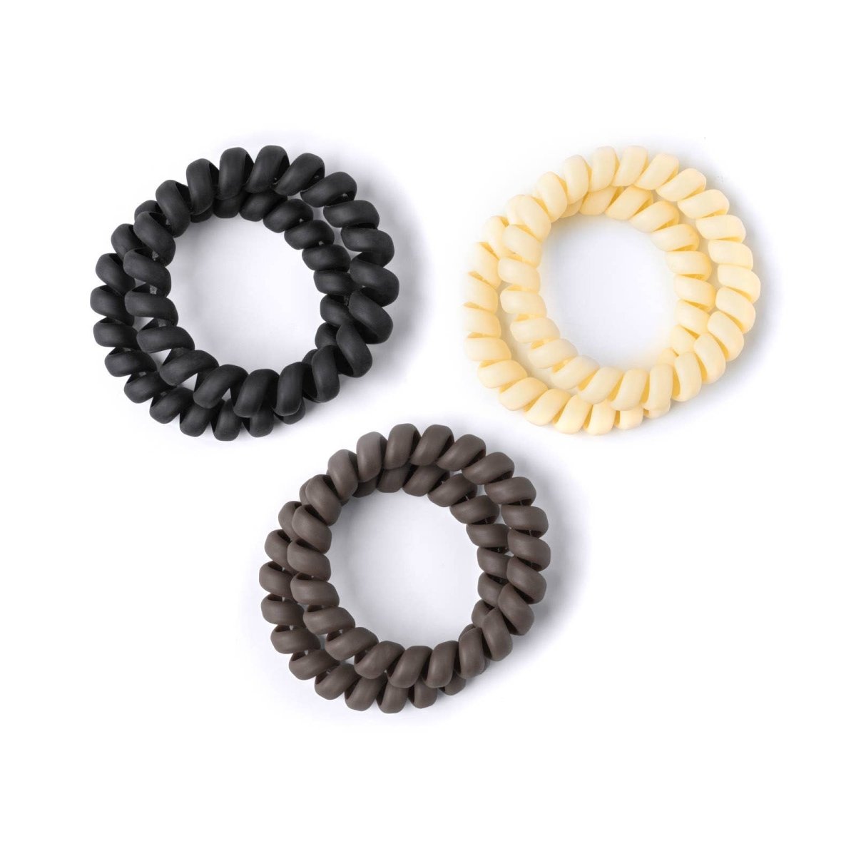 A set of colorful Crush Kinda Spiraling coil hair ties