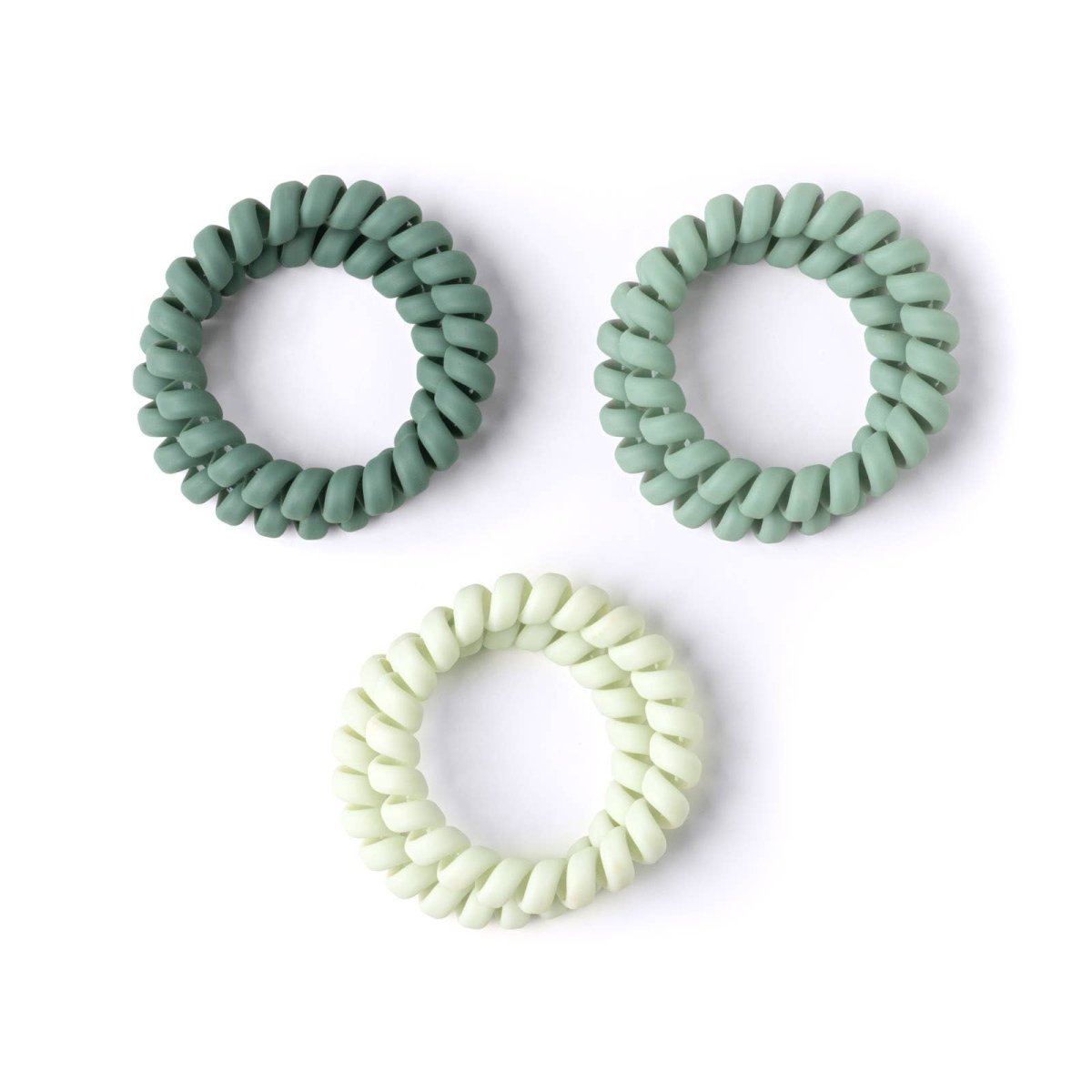 A set of colorful Crush Kinda Spiraling coil hair ties
