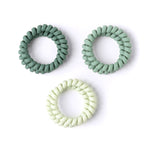 A set of colorful Crush Kinda Spiraling coil hair ties