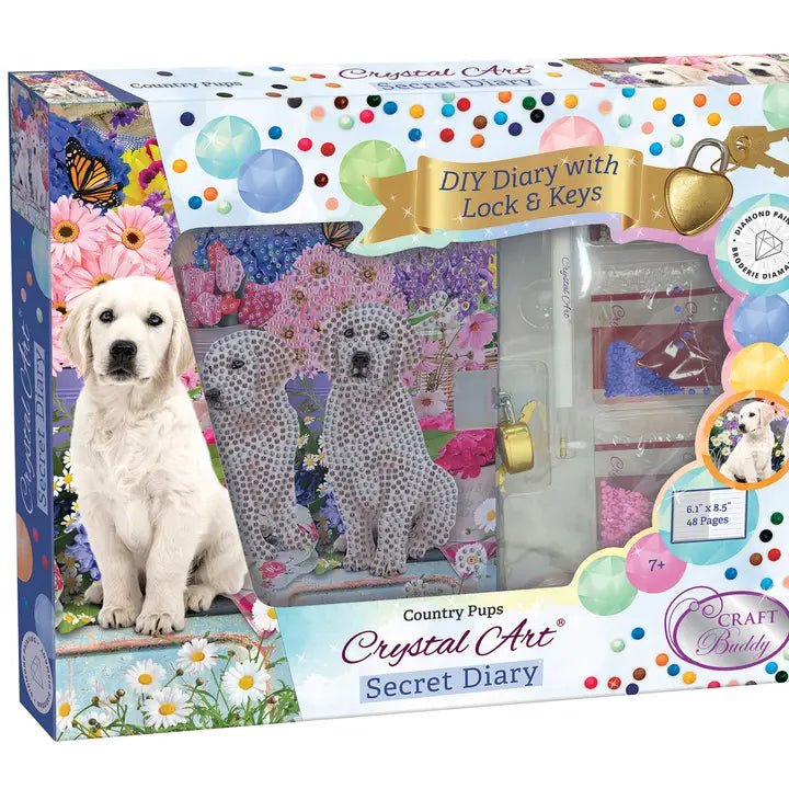 Crystal Art Secret Diary Kit: Country Pups - Pages & Parcels