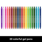 20 Pack Retractable Gel Pens Rainbow