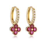 Dainty Clover Crystal Huggie Hoop Earrings - Pages & Parcels