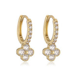 Dainty Clover Crystal Huggie Hoop Earrings - Pages & Parcels