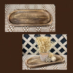 Dark Wood Oval Tray 18x8x1in - Pages & Parcels