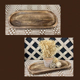 Dark Wood Oval Tray 18x8x1in - Pages & Parcels