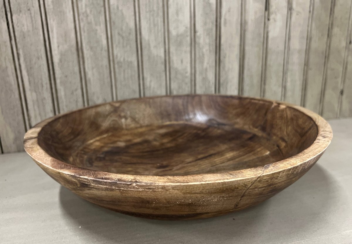 Dark Wooden Bowl 12x12x2.5in - Pages & Parcels