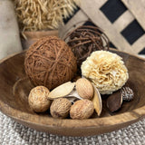 Dark Wooden Bowl 12x12x2.5in - Pages & Parcels