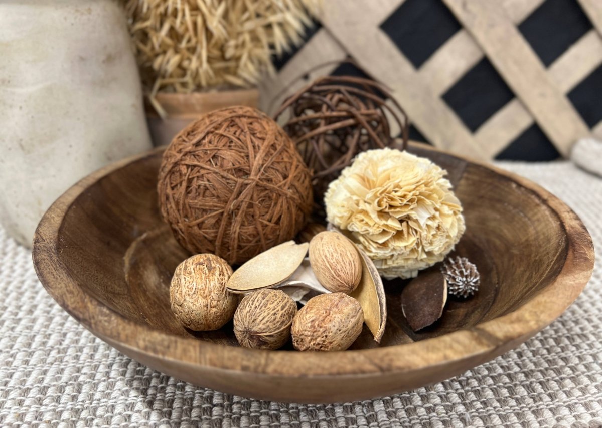 Dark Wooden Bowl 12x12x2.5in - Pages & Parcels