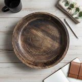 Dark Wooden Bowl 14x14x2.5in - Pages & Parcels