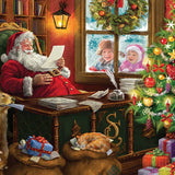 Jigsaw puzzle box for Dear Santa, featuring children waiting for Santa to read their letter