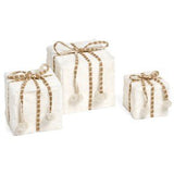 Deco Gift Box Small Poly White/Brown - Pages & Parcels