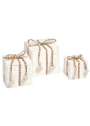 Deco Gift Box Small Poly White/Brown - Pages & Parcels