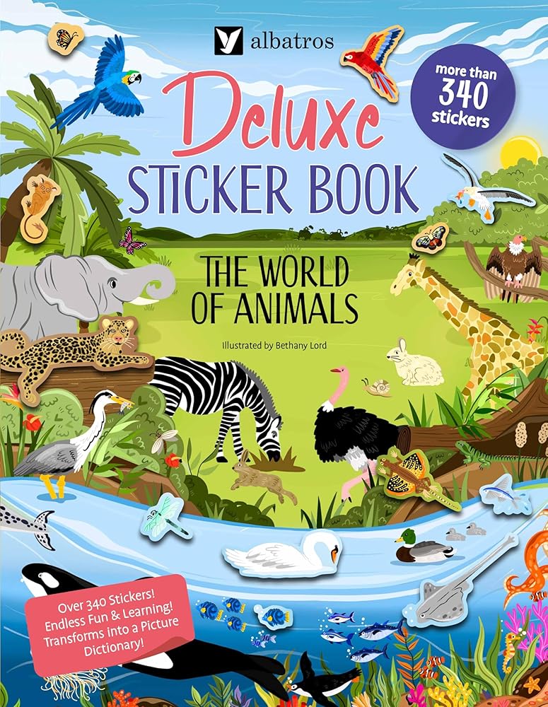 Deluxe Sticker Book: The World of Animals (Deluxe Sticker Books) cover image