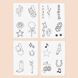 Disco Cowgirl Temporary Tattoo Pack - Pages & Parcels